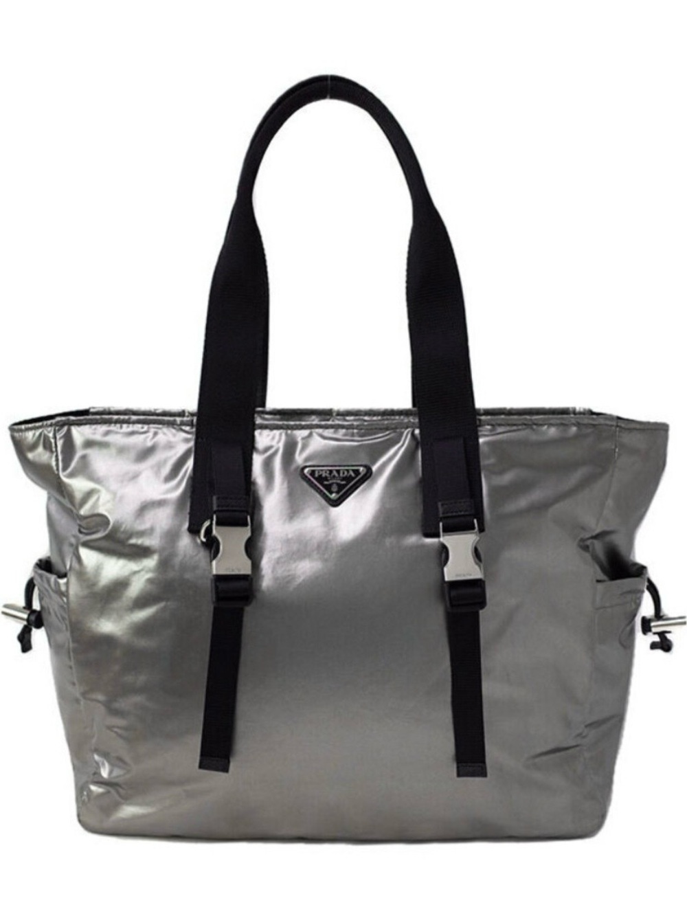 Prada Tessuto Metallic Technical Tote